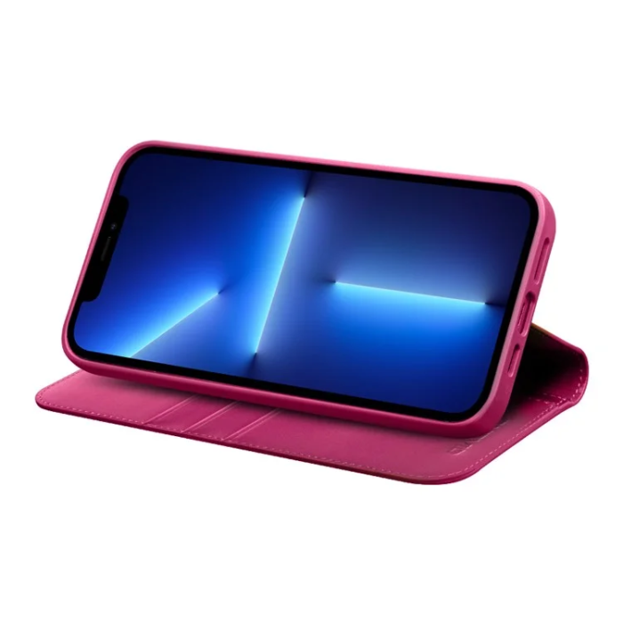 QIALINO - Qialino iPhone 13 Pro Plånboksfodral Äkta läder - Rosa