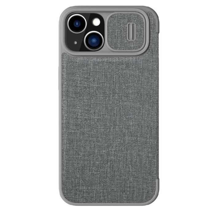 Nillkin - Nillkin iPhone 14 Plus Plånboksfodral Qin Cloth Pro - Grå