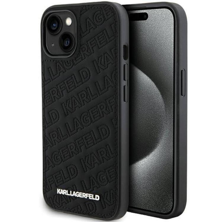 KARL LAGERFELD iPhone 15 Mobilskal Quilted K Pattern - Svart | 2353 | AlltMobil