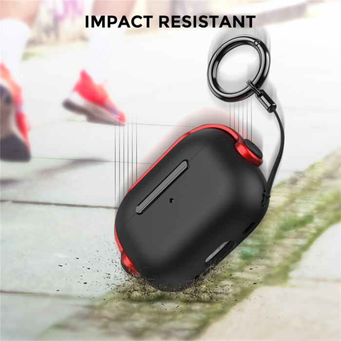AHASTYLE - AHASTYLE AirPods Pro/Pro 2 Skal Bluetooth WG109 - Svart + Röd