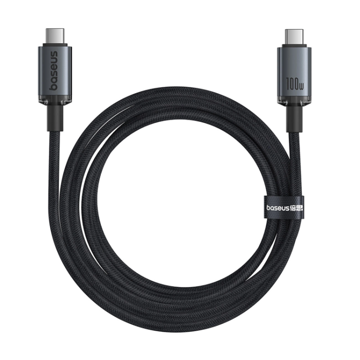 BASEUS - Baseus USB-C till USB-C 100W 1.5m Kabel USB 3.2 Crystal Shine