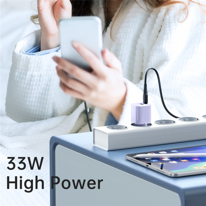 Mcdodo - MCDODO Snabbladdare 33W USB-C - USB-A EU PD Nano - Lila