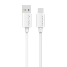 USAMS - USAMS USB-A till USB-C Kabel 3A 1m Silikon U98 - Vit