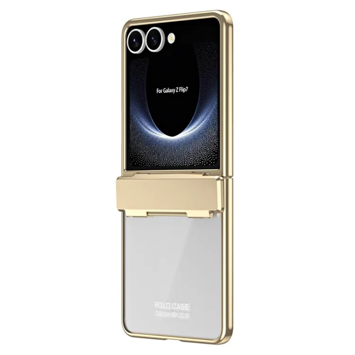A-One Brand - Galaxy Z Flip 7 Mobilskal Electroplating med skärmskydd - Guld