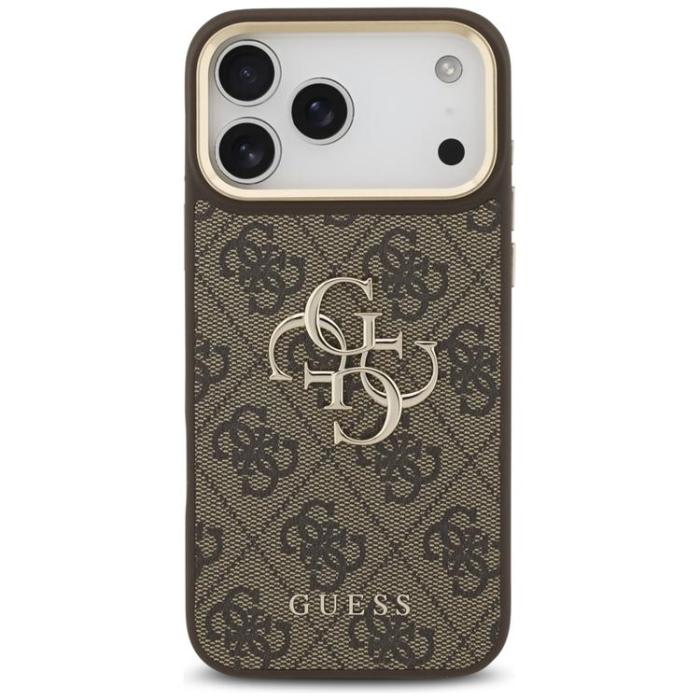 Guess - Guess iPhone 17 Pro Max Mobilskal 4G Big Classic Logo Big Strap Metal - Brun