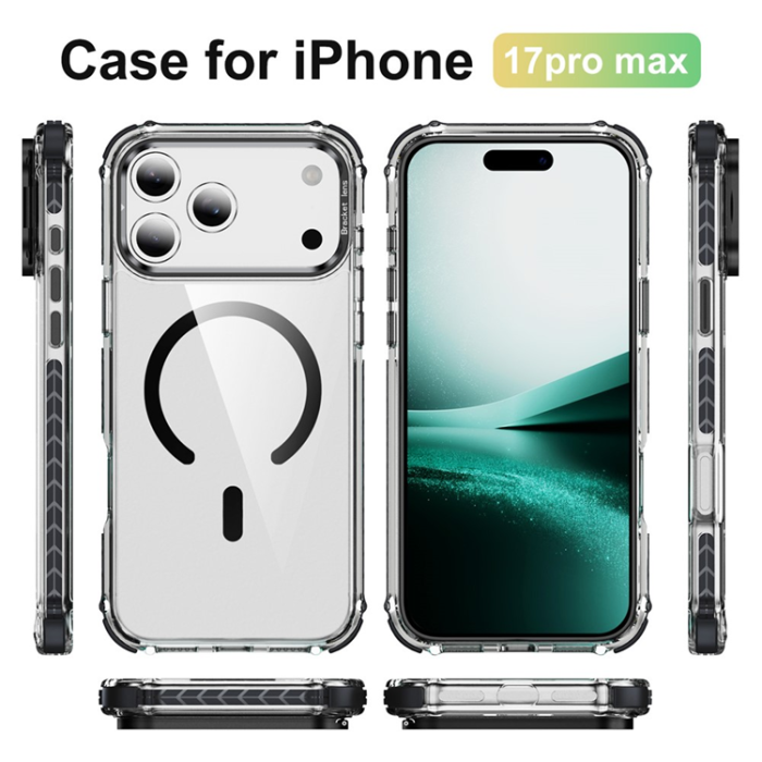 A-One Brand - iPhone 17 Pro Max Mobilskal MagSafe Kickstand - Svart