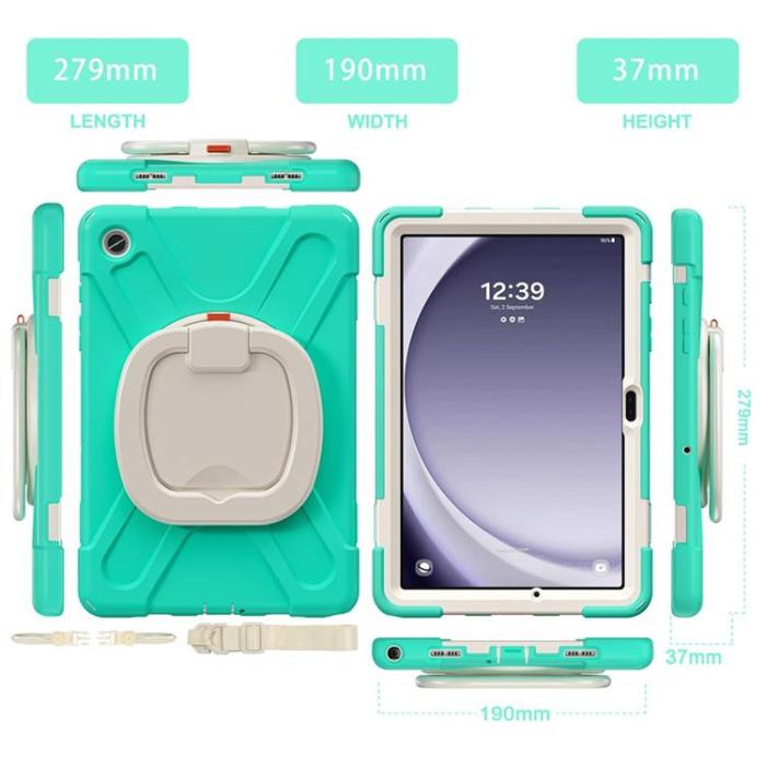 A-One Brand - Galaxy Tab A9 Plus Skal Kickstand Handle Grip - Mintgrön