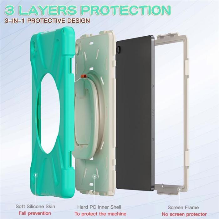 A-One Brand - Galaxy Tab A9 Plus Skal Kickstand Handle Grip - Mintgrön