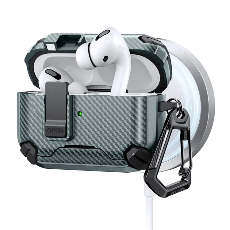 AirPods Pro Skal Magsafe Carbon Fiber - Grön | 2353 | AlltMobil