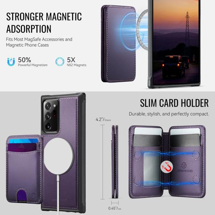 OEM - JEEHOOD Samsung Galaxy Note20 Ultra Fodral KonstLäder - Lila