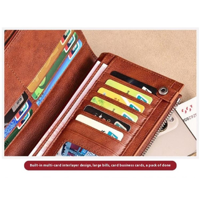 BANYANU - BANYANU Plånbok Väska Vintage Äkta Cow Läder RFID Blocking N2043