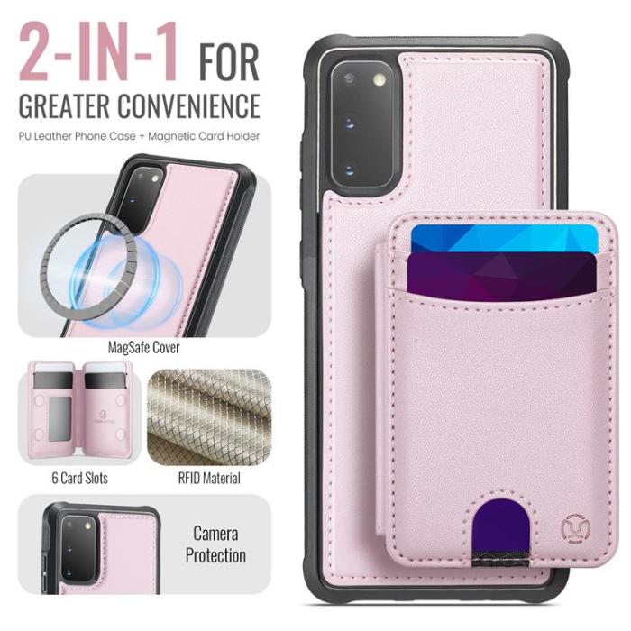 OEM - JEEHOOD Mobilskal till Samsung Galaxy S20 5G Konstläder - Rosa