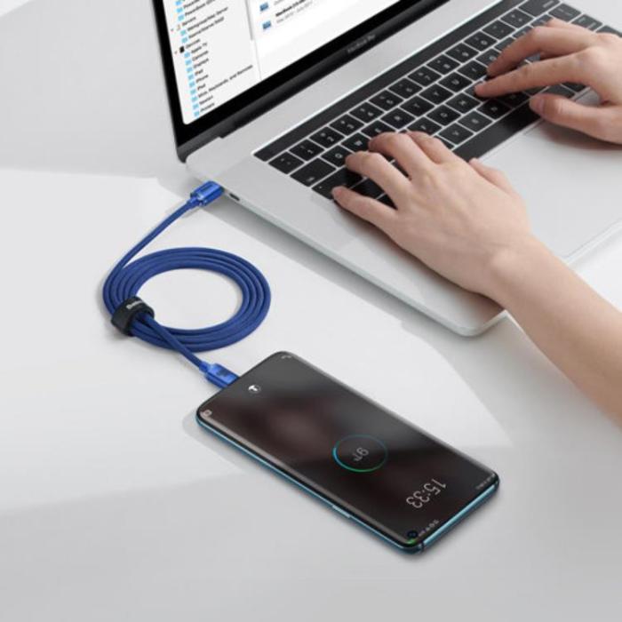 BASEUS - Baseus USB-C till USB-C 100W 1.2m - Blå