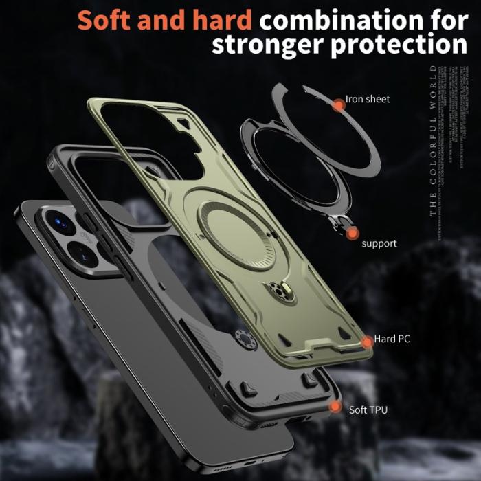 N/A - Mobilskal till Xiaomi 15T Pro Militärt Skydd Plast Kickstand - Olivgrön