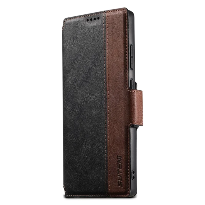 SUTENI - SUTENI Galaxy S23 Ultra Plånboksfodral Magsafe Cowhide - Svart