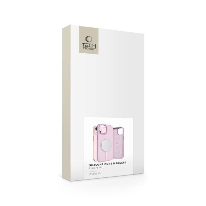 Tech-Protect - Tech-Protect iPhone 15 Mobilskal Magsafe Silikon Pure - Pearl Rosa