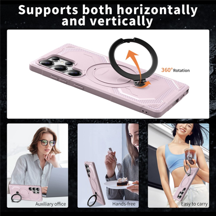 A-One Brand - Galaxy S25 Ultra Mobilskal MagSafe Kickstativ - Rosa