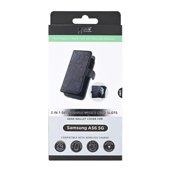 GEAR - Gear Galaxy A56 5G Plånboksfodral 2in1 3 Kort Återvunnen