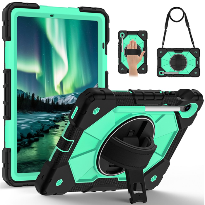 A-One Brand - Galaxy Tab S10 FE/S9 FE/S9 Skal Kickstand med Rem - Mintgrön