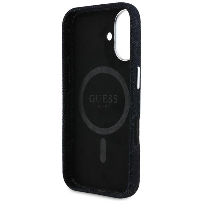 Guess - Guess iPhone 16 Mobilskal MagSafe Denim Triangle Logo - Svart