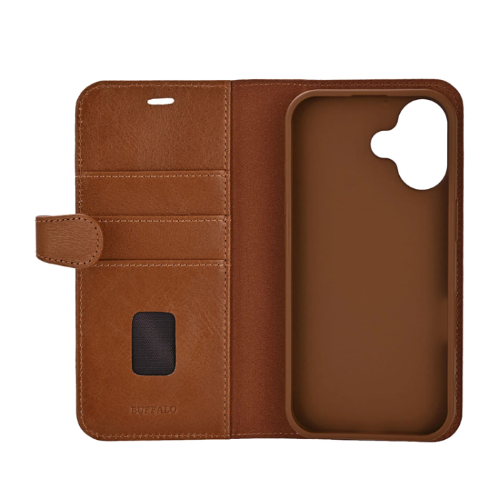 BUFFALO - BUFFALO iPhone 17 Plånboksfodral MagSafe 2-i-1 3 Kort - Brun