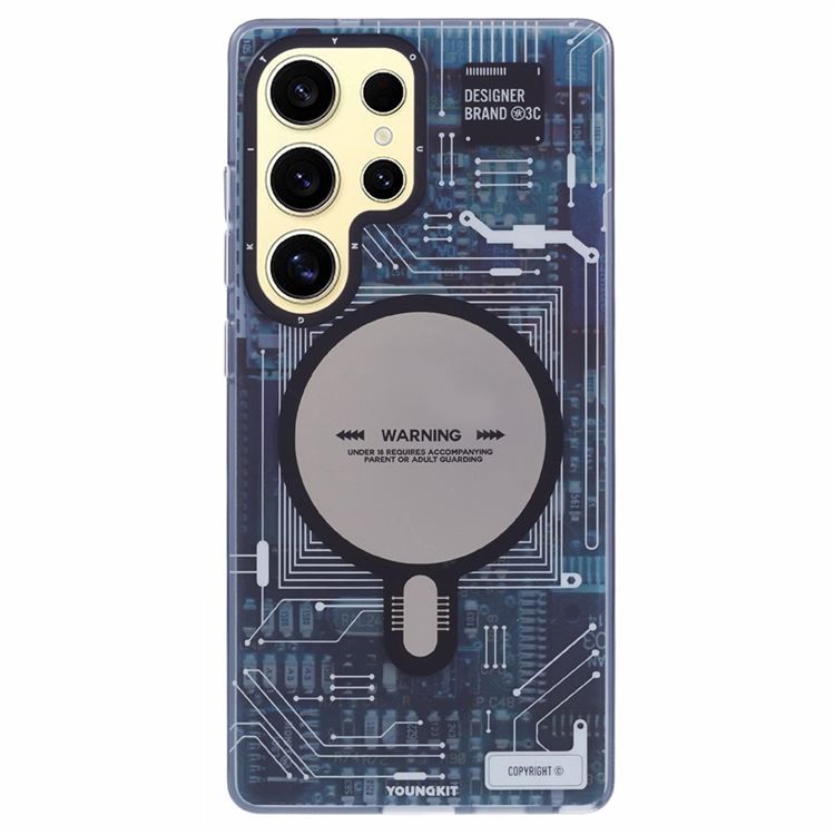 YOUNGKIT Galaxy S25 Ultra Mobilskal MagSafe IMD Circuit - Grå | 2353 | AlltMobil