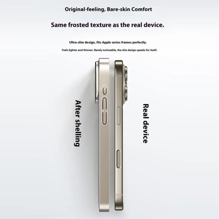 A-One Brand - iPhone 16 Pro Skal med iPhone 17 Pro Utseende - Titanblå