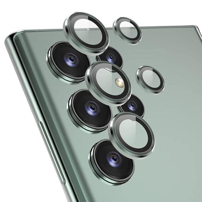 ENKAY - ENKAY Galaxy S23 Ultra Kameralinsskydd i Härdat glas - Grön