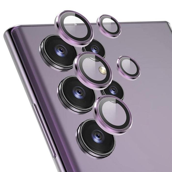 ENKAY - ENKAY Galaxy S23 Ultra Kameralinsskydd i Härdat glas - Lila