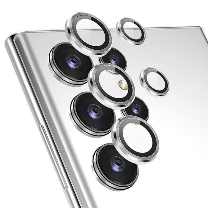 ENKAY - ENKAY Galaxy S23 Ultra Kameralinsskydd i Härdat glas - Silver