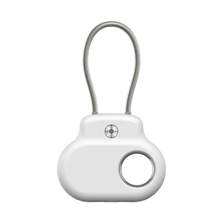 OEM - Galaxy SmartTag 1/2 Skal Silikon med Ståltråd Spårningsenhet Tillbehör - Vit