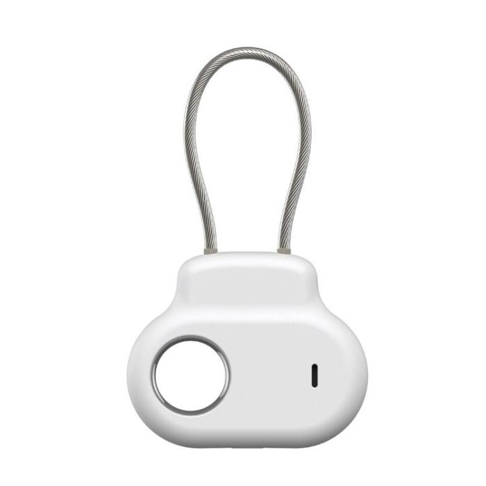 OEM - Galaxy SmartTag 1/2 Skal Silikon med Ståltråd Spårningsenhet Tillbehör - Vit