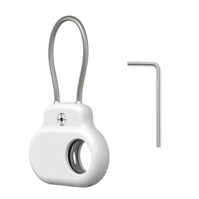 OEM - Galaxy SmartTag 1/2 Skal Silikon med Ståltråd Spårningsenhet Tillbehör - Vit