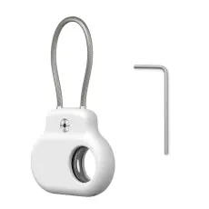 OEM - Galaxy SmartTag 1/2 Skal Silikon med Ståltråd Spårningsenhet Tillbehör - Vit