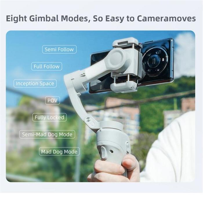 OEM - Handhållen Gimbalstabilisator Anti-shake 3-Axlig med Fyllnadsljus M01