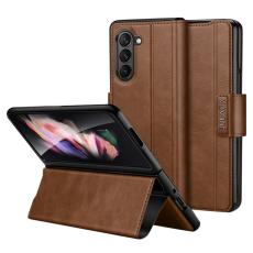 SULADA - SULADA Mobilskal till Galaxy Z Fold5 5G PU L&auml;der St&ouml;d - Brun