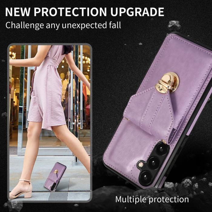 OEM - Mobilfodral för Samsung Galaxy S26 Kortfack Kickstand Konstläder + TPU - Lila
