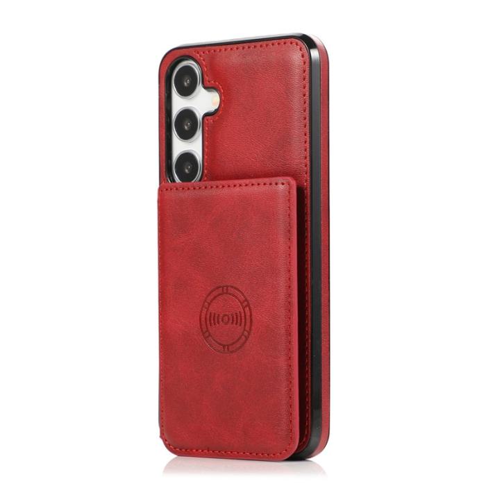 OEM - Mobilfodral för Samsung Galaxy S26 Kortfack Kickstand Konstläder + TPU - Röd