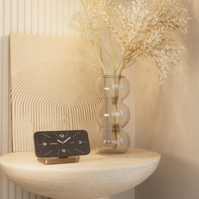 ZENS - ZENS Trådlös Laddare Nightstand Qi 15W Koppar