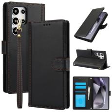 OEM - Pl&aring;nboksfodral f&ouml;r Samsung Galaxy S26 Ultra Konstl&auml;der St&auml;ll - Svart