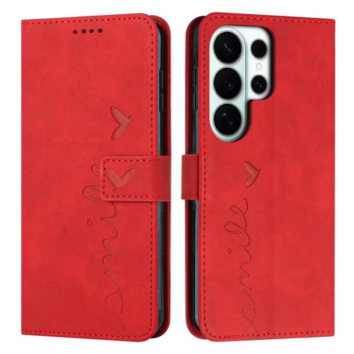 OEM - Mobilfodral för Samsung Galaxy S26 Ultra Konstläder Stativ - Röd