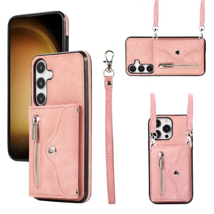 OEM - Mobilfodral för Samsung Galaxy S26 Konstläder RFID Kortfack - Roséguld