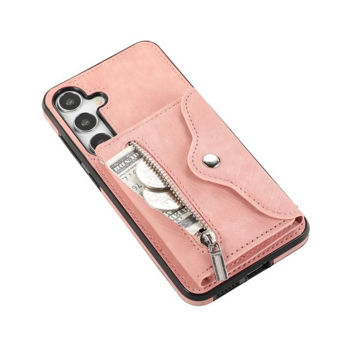 OEM - Mobilfodral för Samsung Galaxy S26 Konstläder RFID Kortfack - Roséguld