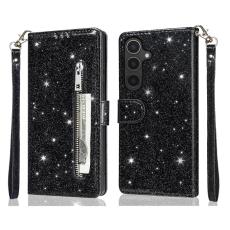 OEM - Mobilfodral f&ouml;r Samsung Galaxy S26 St&auml;llfunktion Glitter Konstl&auml;der - Svart
