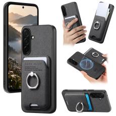 OEM - Mobilskal f&ouml;r Samsung Galaxy S26 Kl&auml;dtextur PC + TPU med Kickstand - Svart