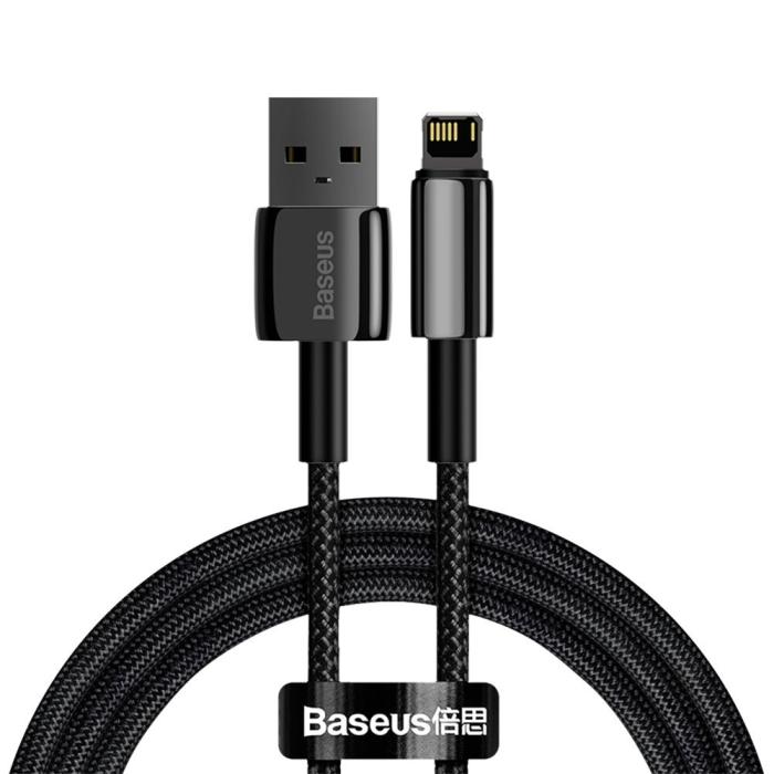 BASEUS - Baseus Tungsten USB-A till Lightning kabel 1m - Svart