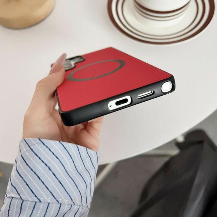 OEM - Mobilskal för Samsung Galaxy S26 Ultra Magnetiskt PU + PC - Grön