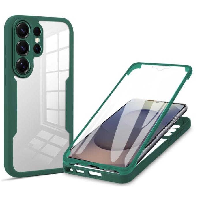 OEM - Mobilskal för Samsung Galaxy S26 Ultra Transparent TPU + PET Film - Grön
