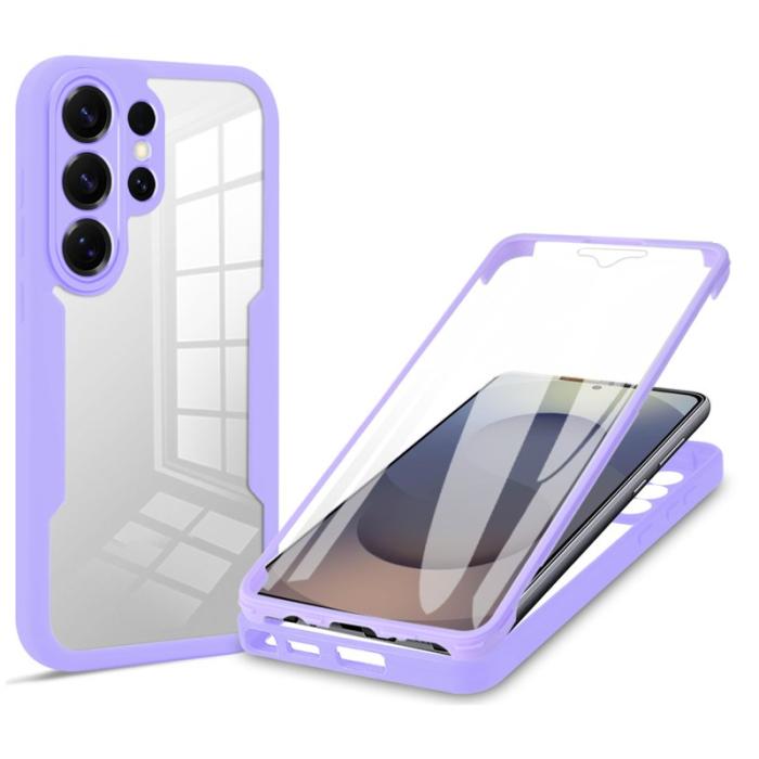 OEM - Mobilskal för Samsung Galaxy S26 Ultra Transparent TPU + PET Film - Lila