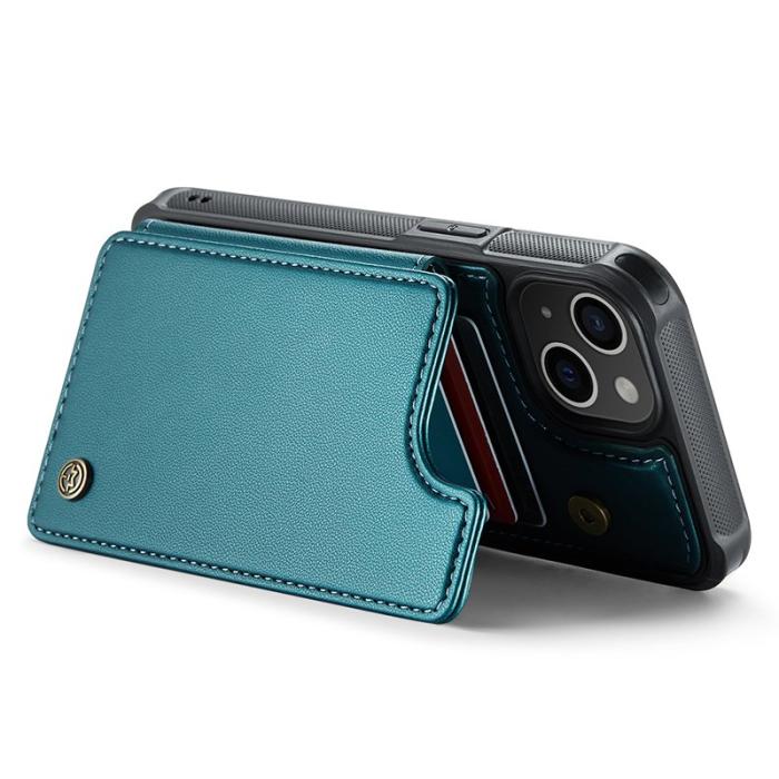 Caseme - CASEME C22 iPhone 14 Plus Fodral KonstLäder RFID-Skydd- Grön